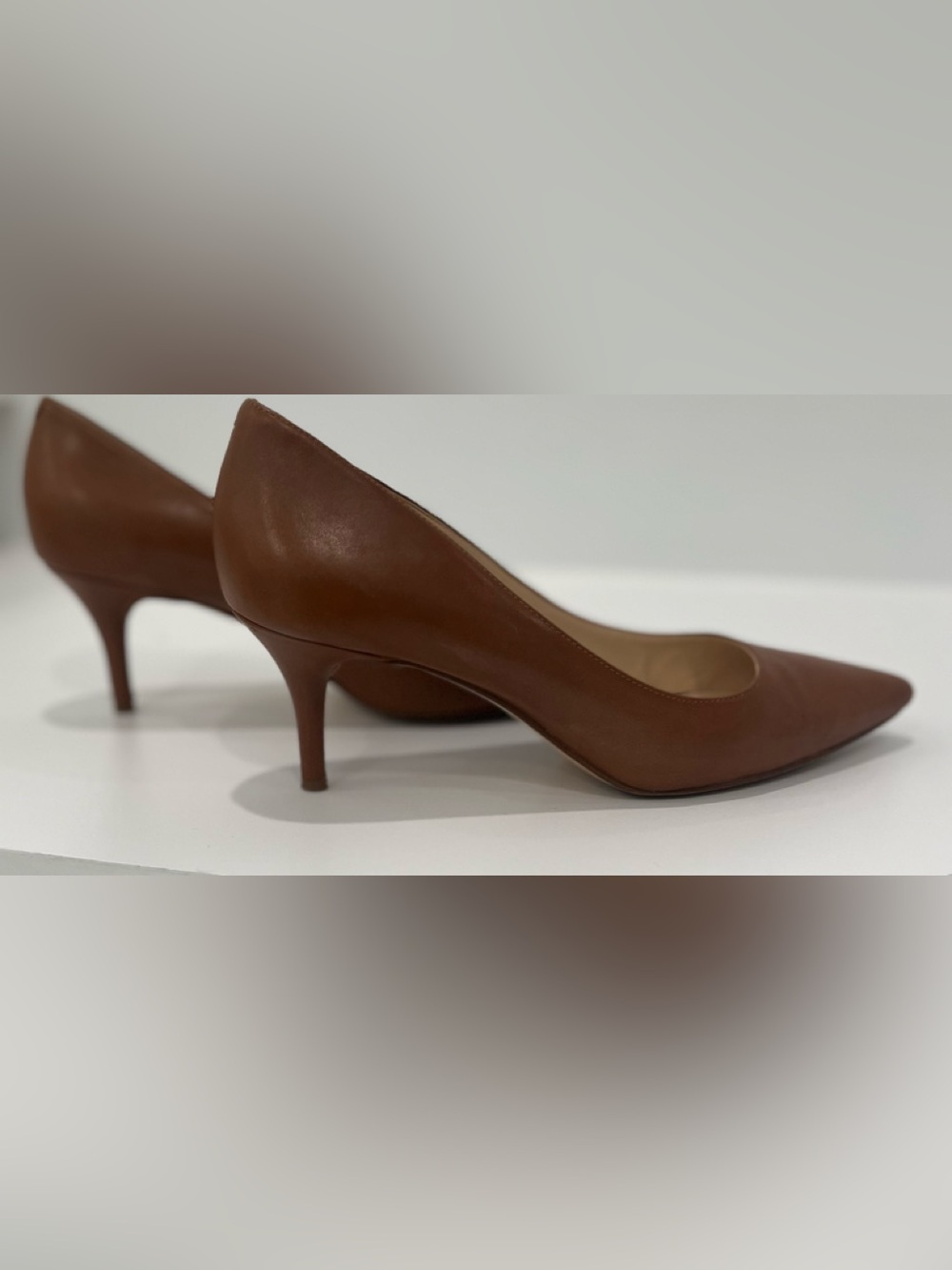 NINE WEST MARGOT Cognac Leather Pumps, Size 8.5 - Picture 4 of 7